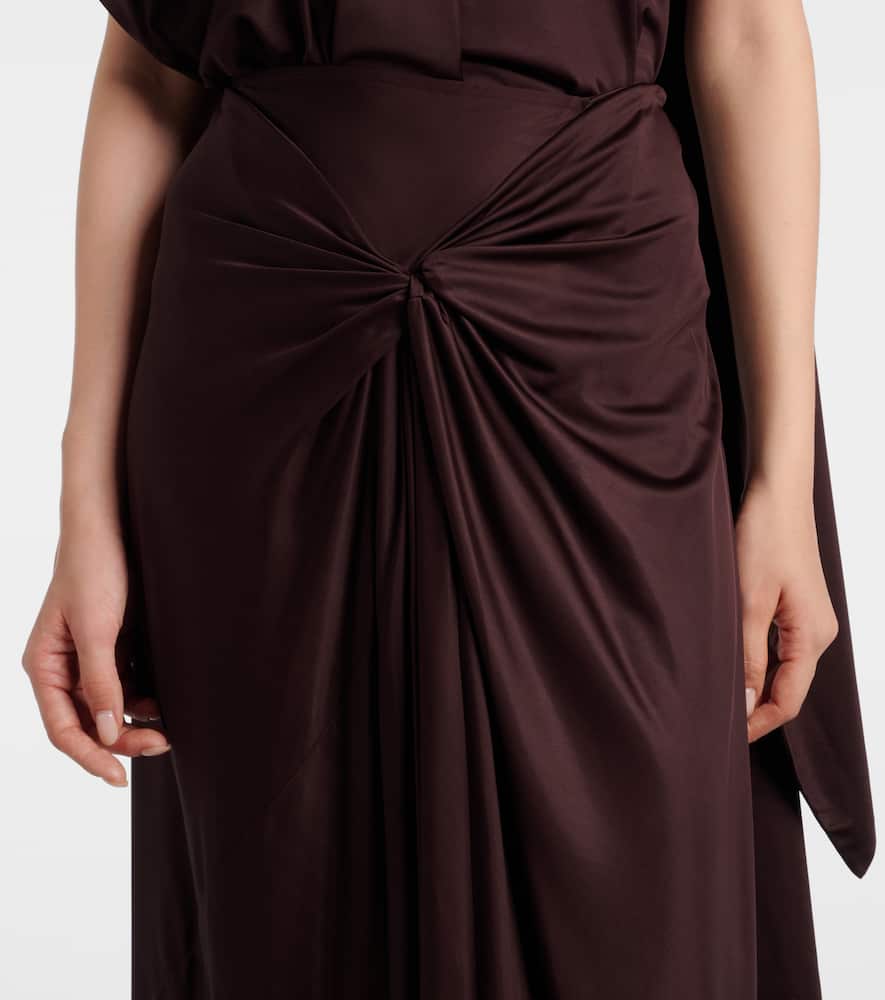 Dries Van Noten Draped Maxi Skirt In Brown