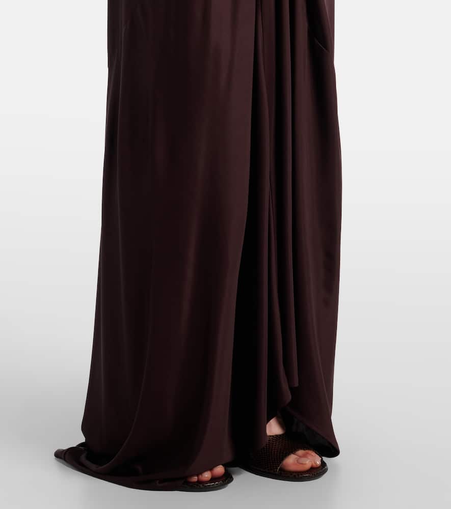 Dries Van Noten Draped Maxi Skirt In Brown