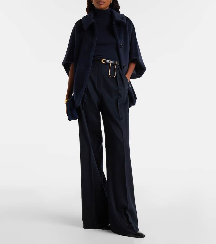 Max Mara Gulie Alpaca And Wool Cape In Blue