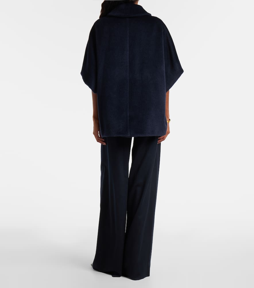 Max Mara Gulie Alpaca And Wool Cape In Blue
