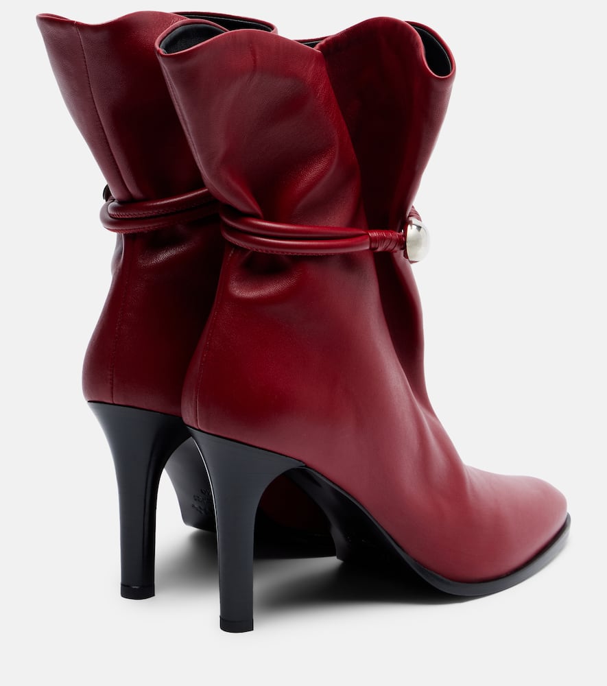 Isabel Marant Lolya 90 Leather Ankle Boots In Red