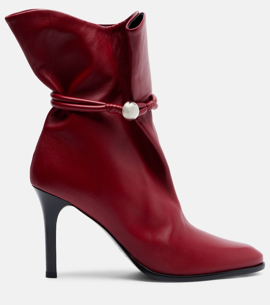 Isabel Marant Lolya 90 Leather Ankle Boots In Red