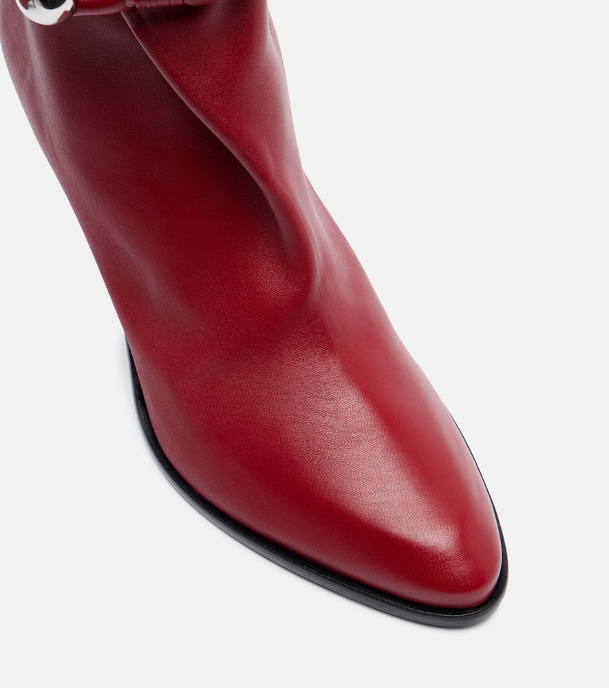 Isabel Marant Lolya 90 Leather Ankle Boots In Red