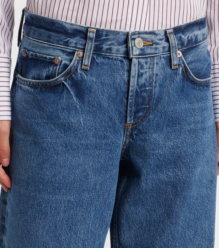 Agolde Low-rise Straight Jeans In Blue