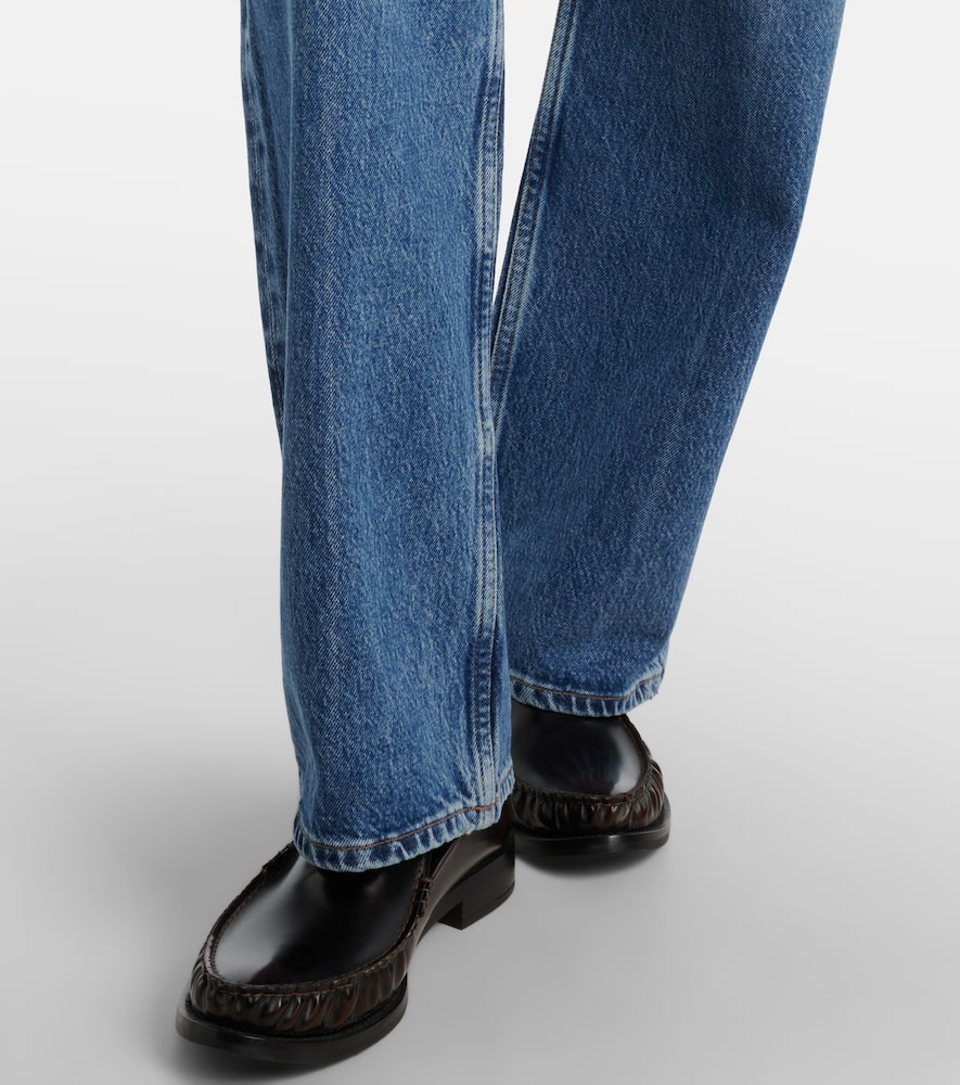 Agolde Low-rise Straight Jeans In Blue