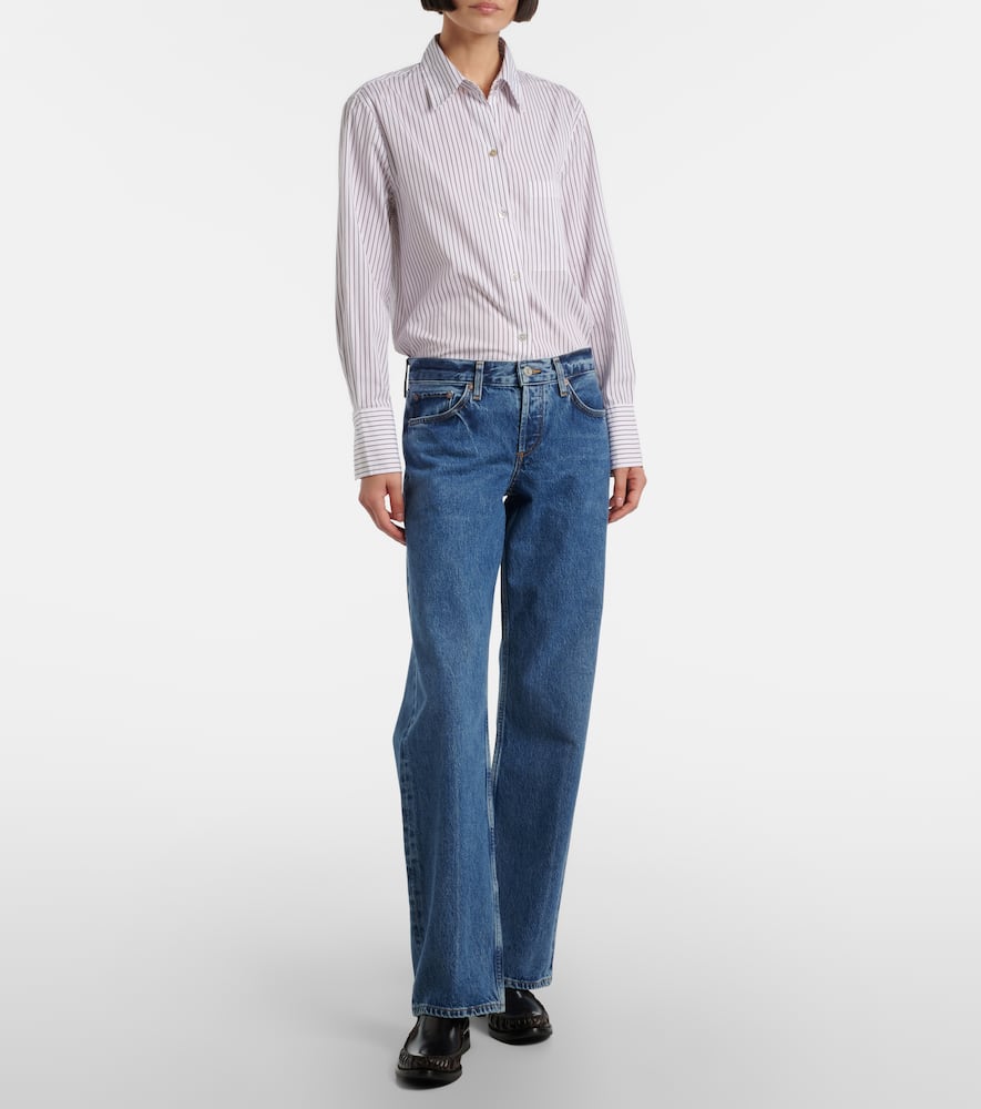 Agolde Low-rise Straight Jeans In Blue