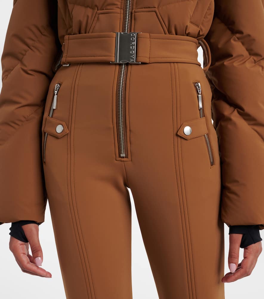 Cordova Ajax Quilted Down Ski Suit In Brown