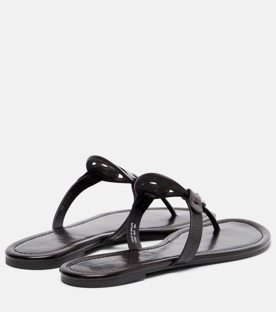 Tory Burch Miller Leather Thong Sandals In Black