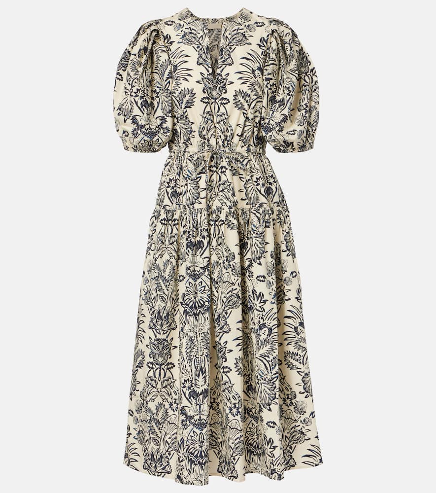 Ulla Johnson Harriet Printed Cotton Poplin Midi Dress In White