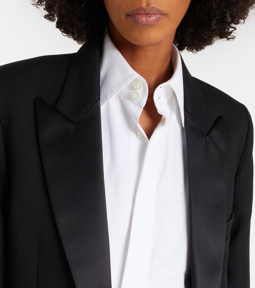 Victoria Beckham Womens Black Single-breasted Belted Tailored Wool-blend Jacket In Black