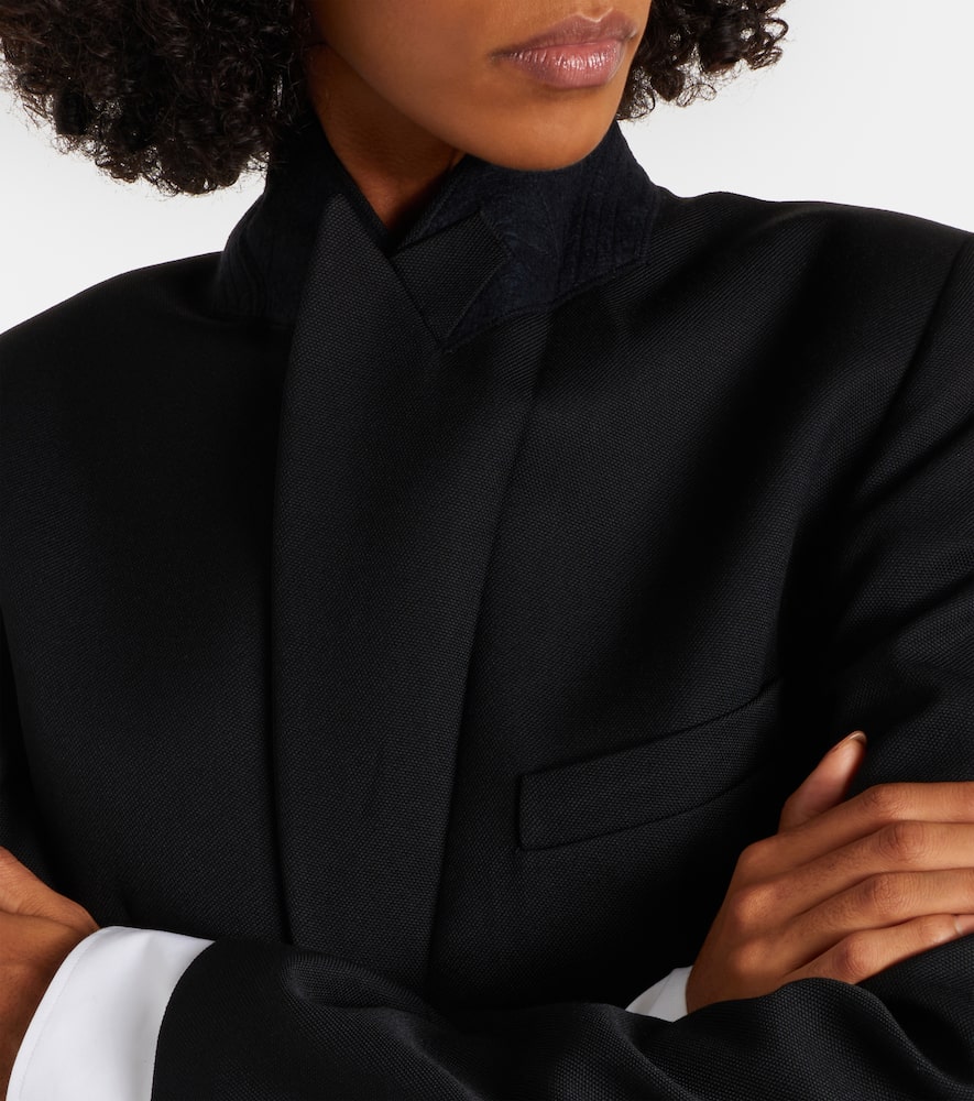 Victoria Beckham Womens Black Single-breasted Belted Tailored Wool-blend Jacket In Black