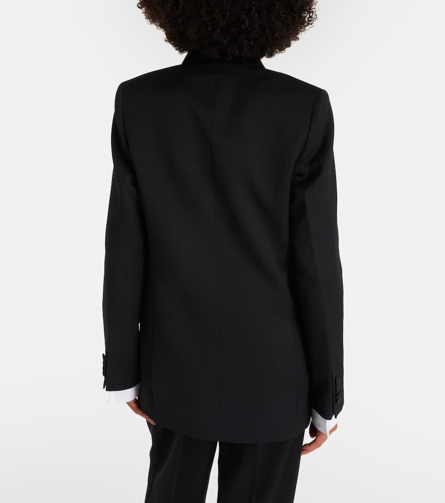 Victoria Beckham Womens Black Single-breasted Belted Tailored Wool-blend Jacket In Black