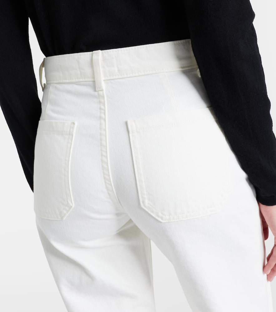 Nili Lotan Florence High-rise Flared Jeans In White