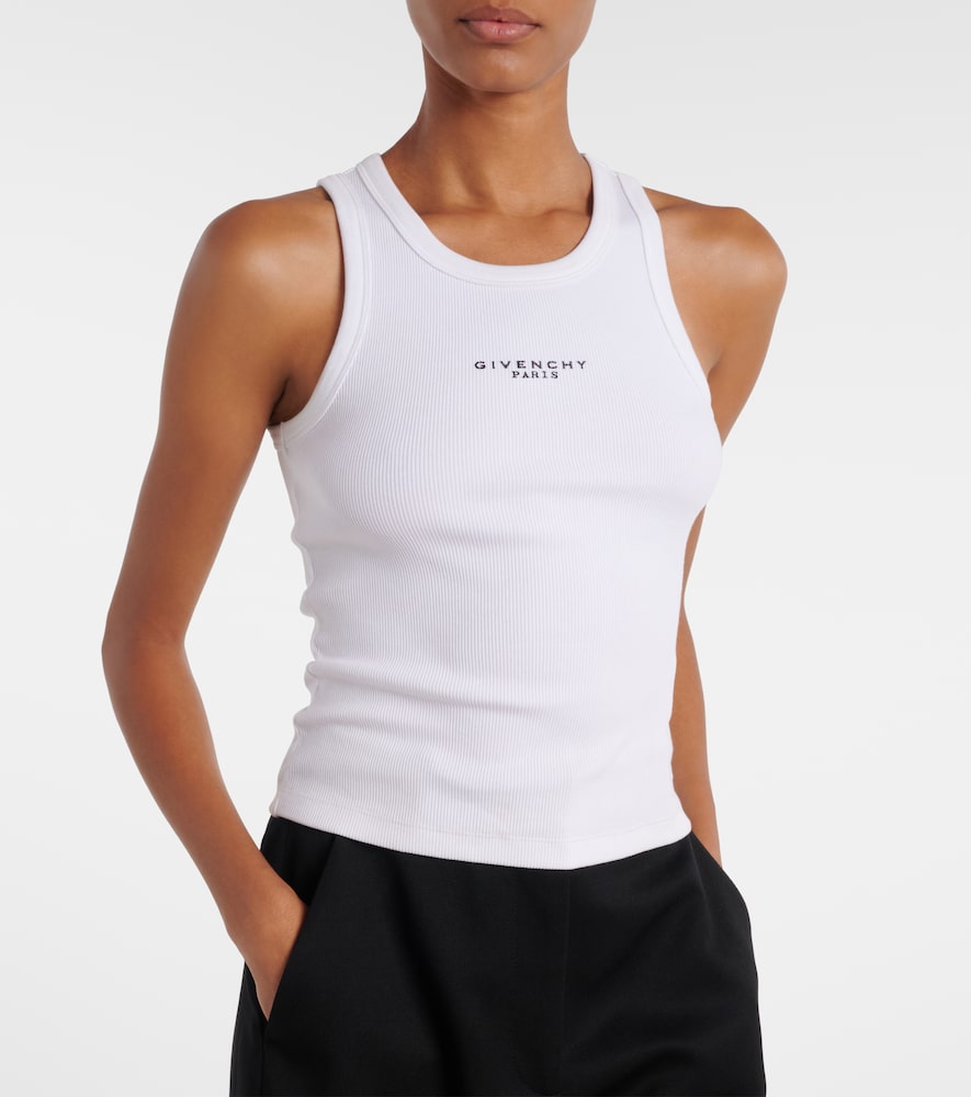 Ribbed-Knit Cotton Jersey Tank Top