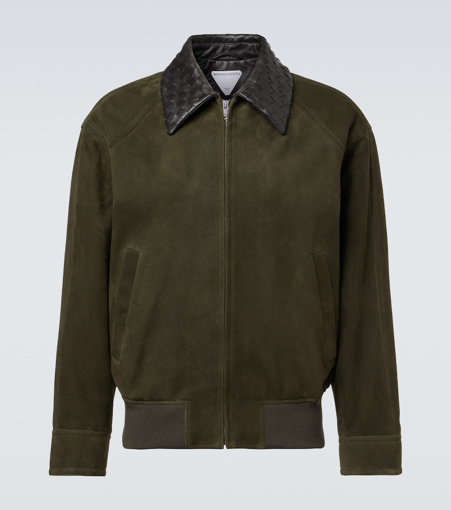 Bottega Veneta Intrecciato suede blouson jacket
