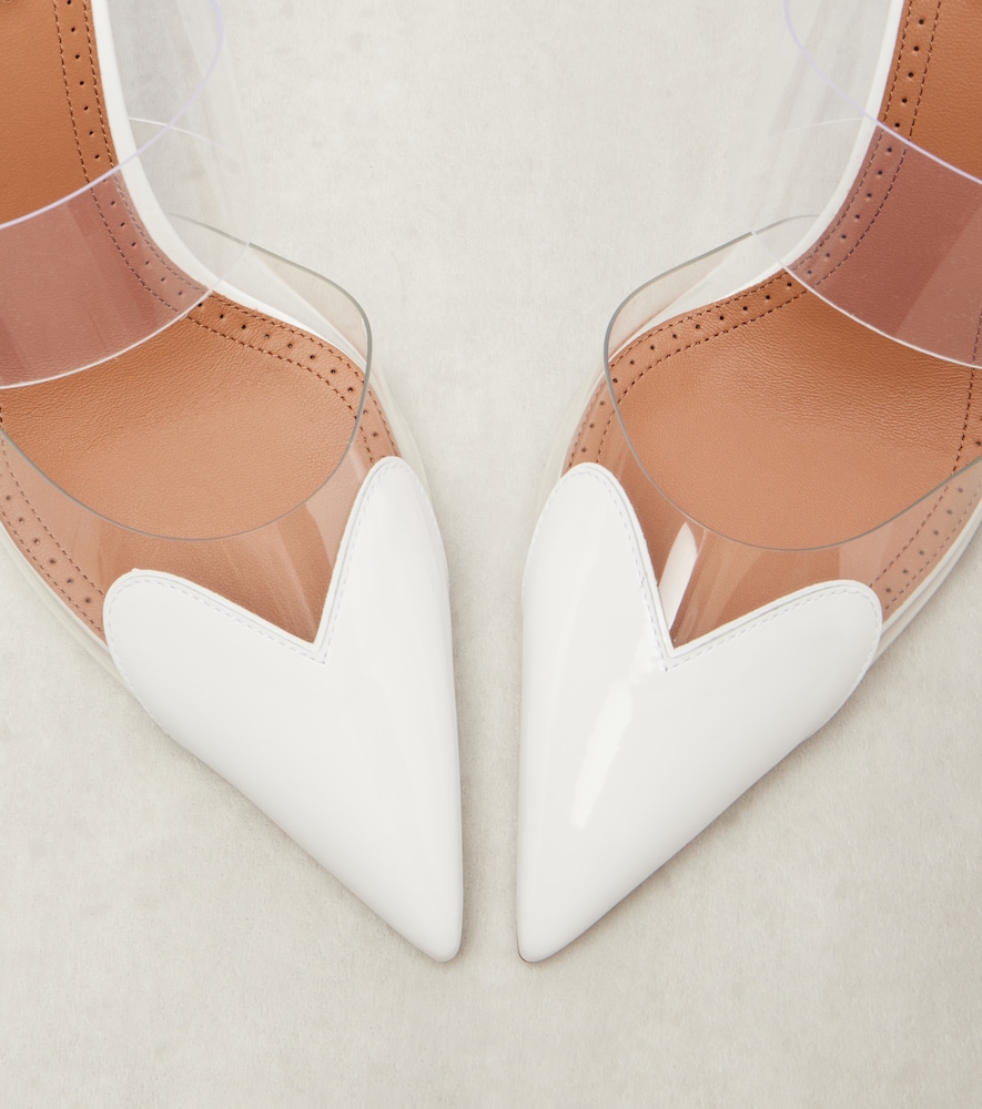 Alaia Alaia Le Cour 90 Leather And Pu Wedge Mules 