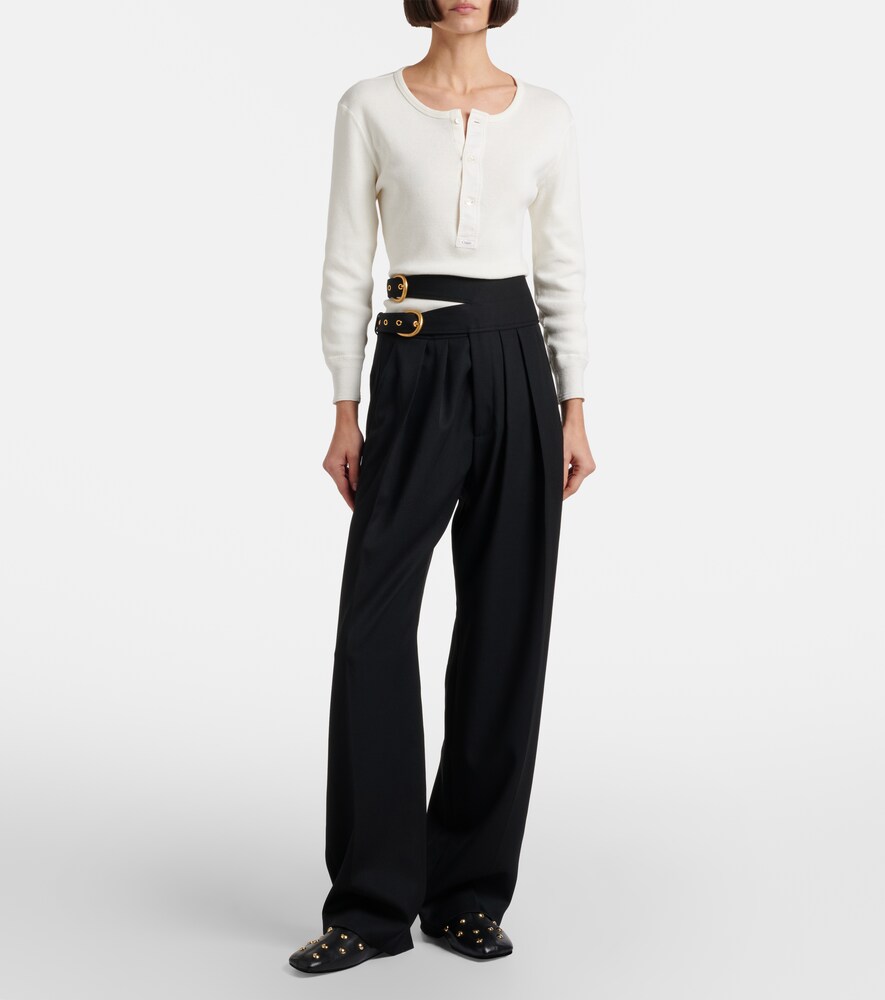  Chloe Chloe Virgin Wool Wide-leg Pants 