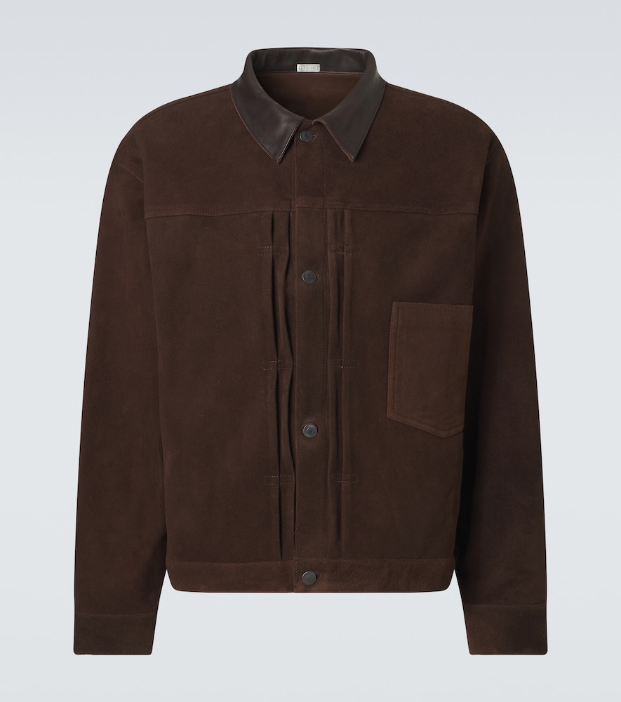 A. Presse 1st Type leather-trimmed suede jacket