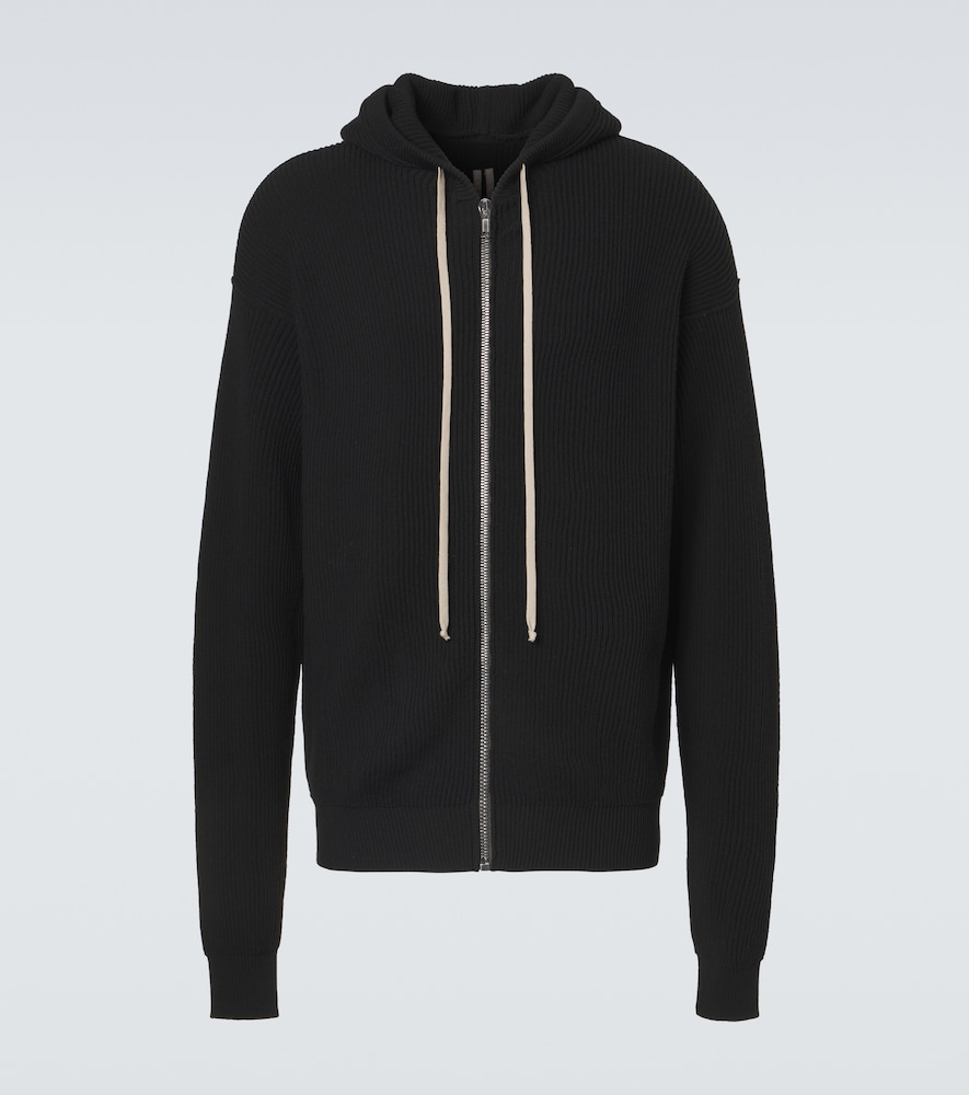 Rick Owens Ribbed Knit Virgin Wool Hoodie