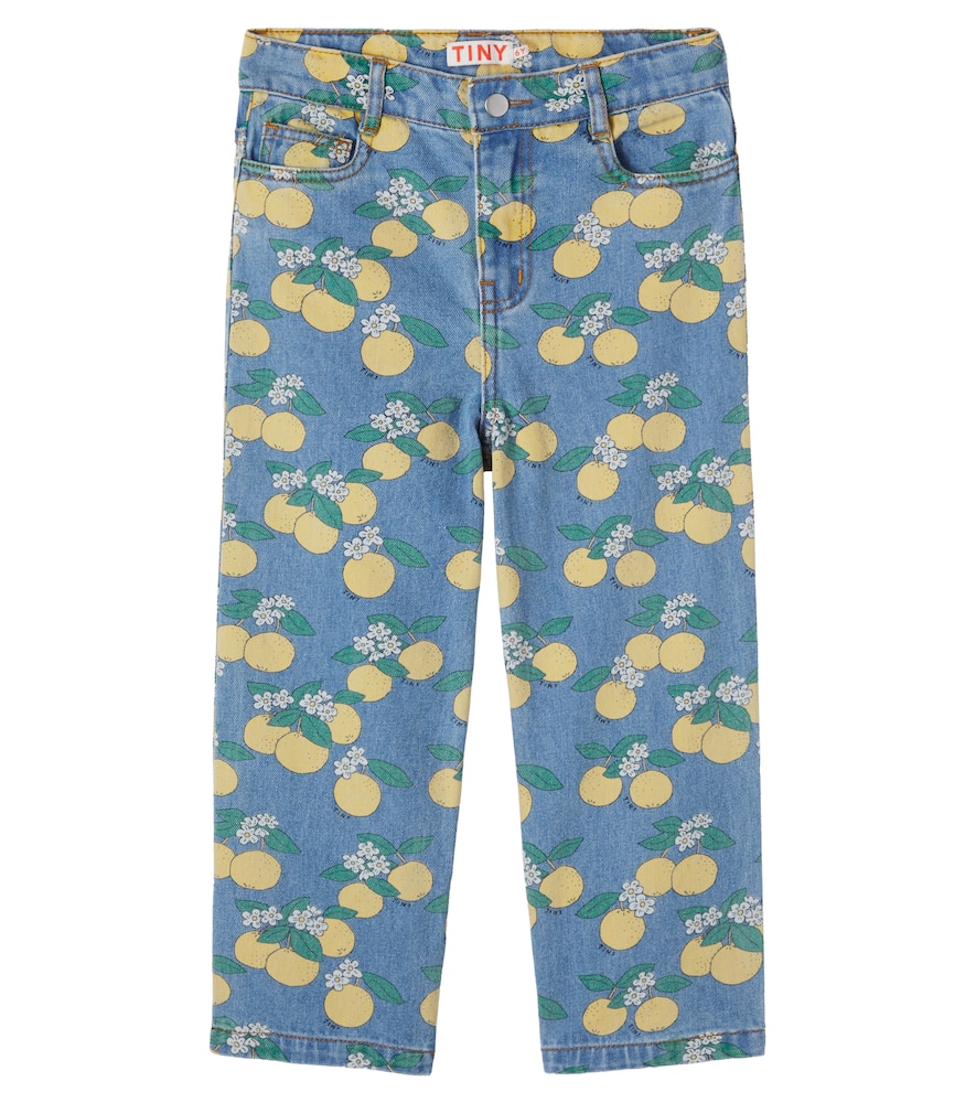 Tinycottons Kids' Oranges Printed Jeans In Blue