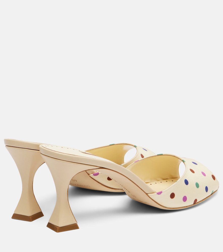 Jadaron Polka-Dot Twill Mules