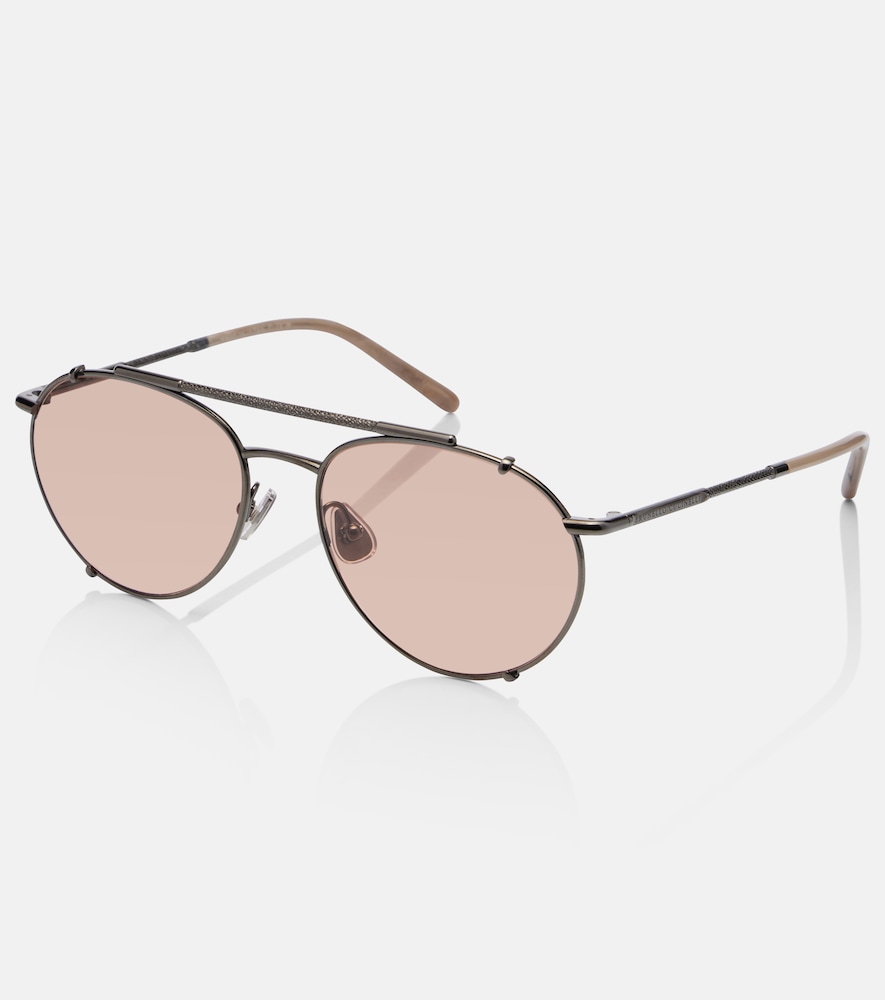  Brunello Cucinelli Brunello Cucinelli Timeless Reflection Aviator Sunglasses 