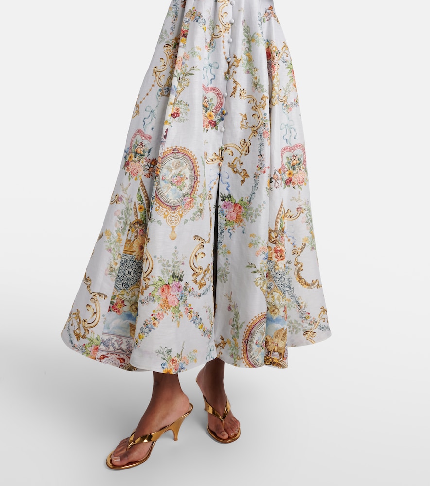  Camilla Camilla Bedrucktes Bustier-kleid Aus Leinen Und Seide 