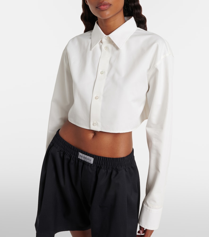  Balenciaga Balenciaga Cropped-hemd Aus Baumwolle Und Seide 