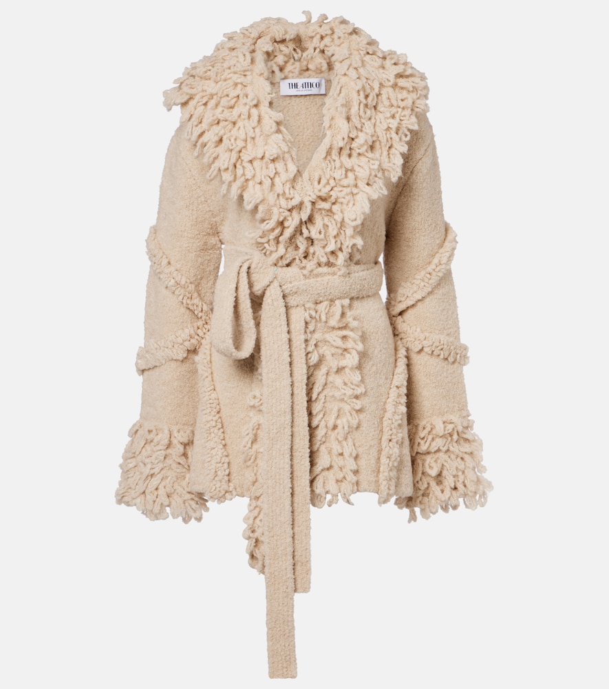Attico Fringed Wool And Cashmere-blend Cardigan In White