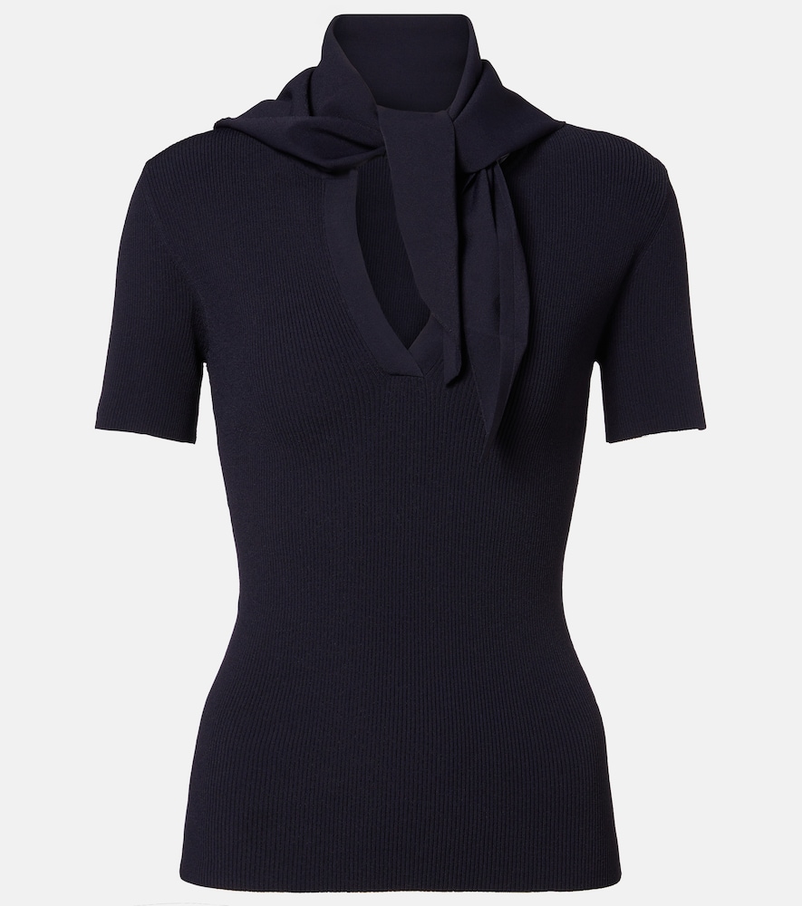 Max Mara Scarf-detail knitted top