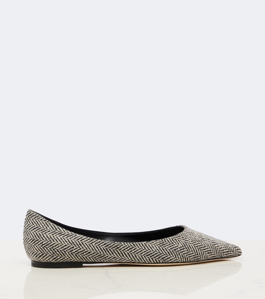 Love Herringbone Ballet Flats