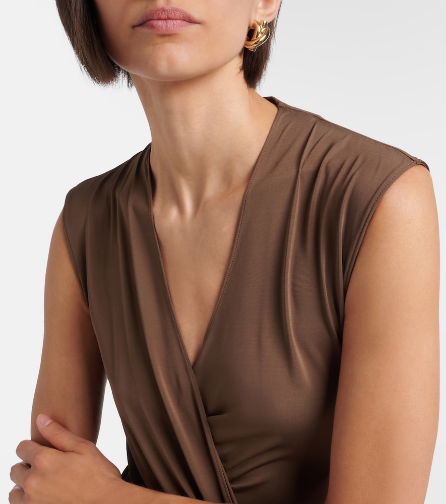 Draped Gathered Jersey Minidress