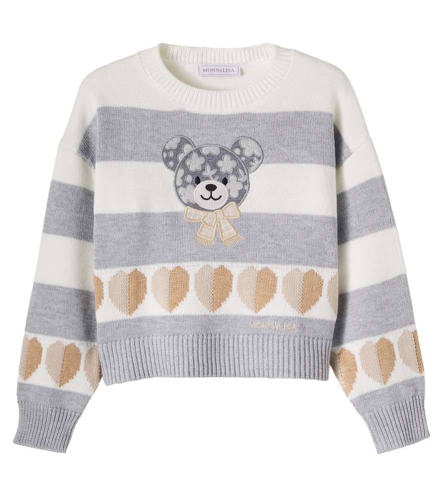 Pullover a righe con ricamo