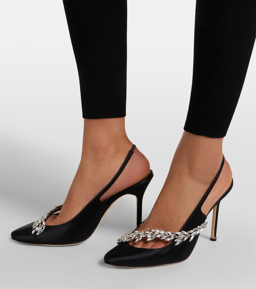 Balenciaga x Manolo Blahnik satin slingback pumps