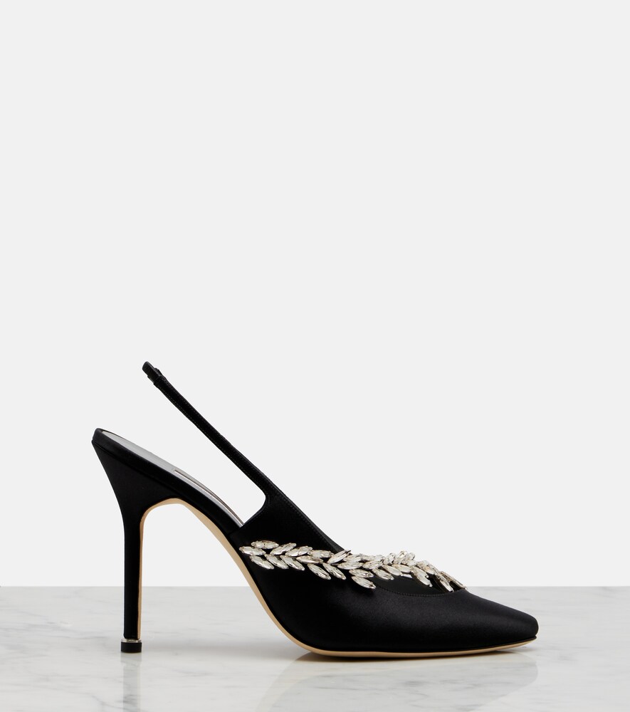  Balenciaga Balenciaga X Manolo Blahnik Satin Slingback Pumps 