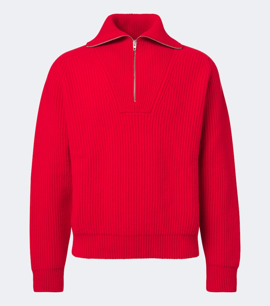 Jil Sander Pullover Aus Wolle Einfarbig Herren Rot Eu Größe 54