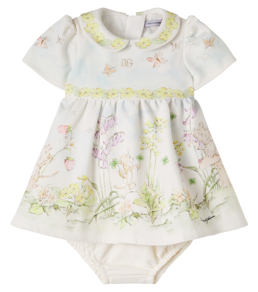 Baby – Abito e culottes in cotone con stampa floreale