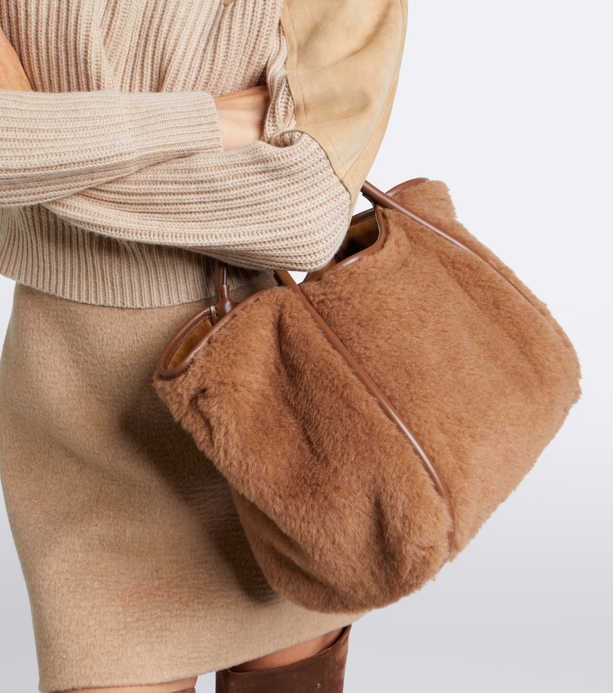Medium Leather-Trimmed Teddy Tote Bag
