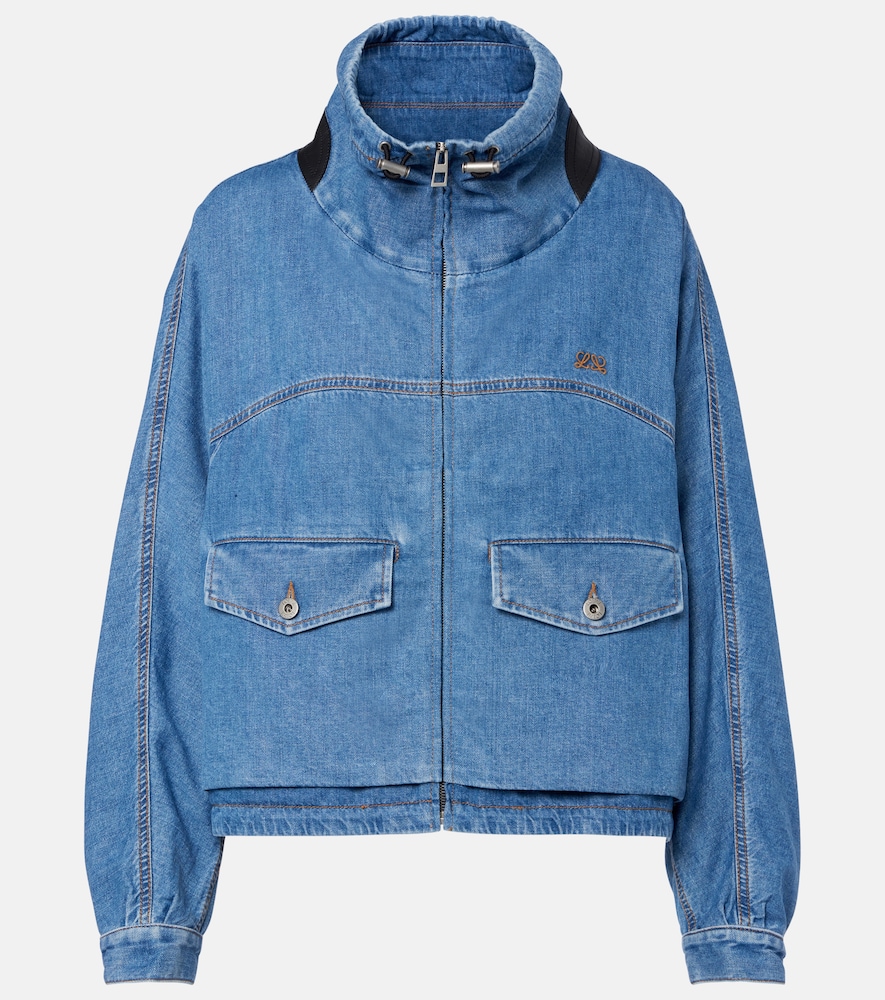Giacca di jeans con pelle