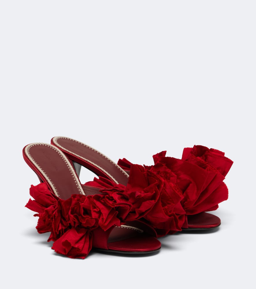 Verzierte Mules aus Satin