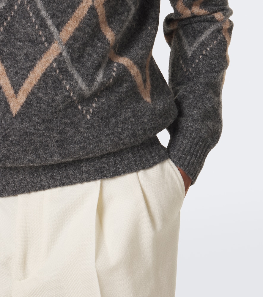 Argyle Alpaca, Cashmere, And Wool-Blend Sweater