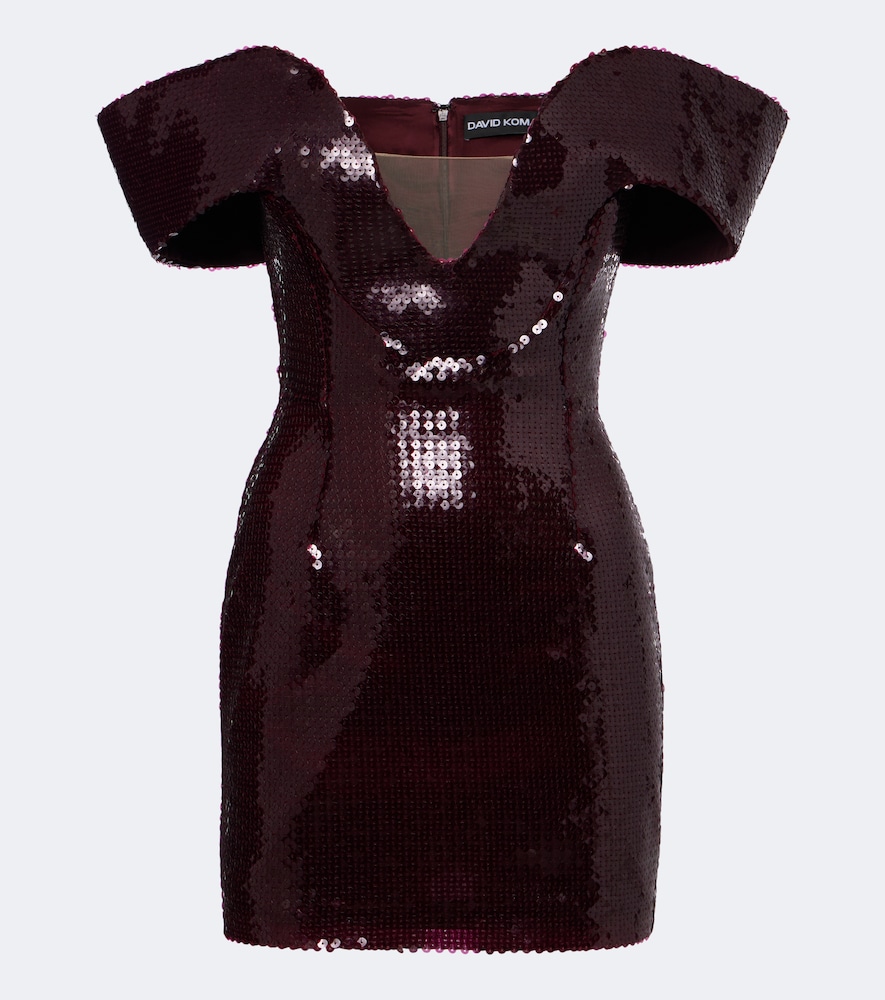 Off-Shoulder-Minikleid mit Pailletten