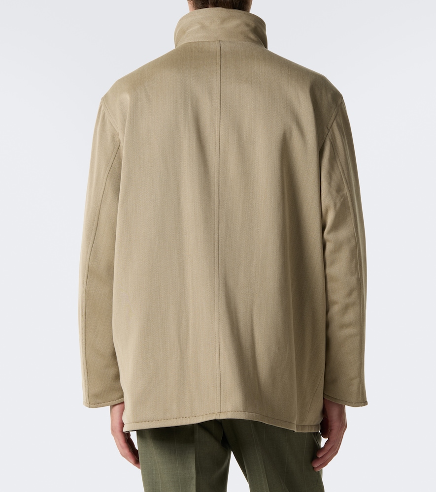 Reversible Leather And Wool Twill Jacket
