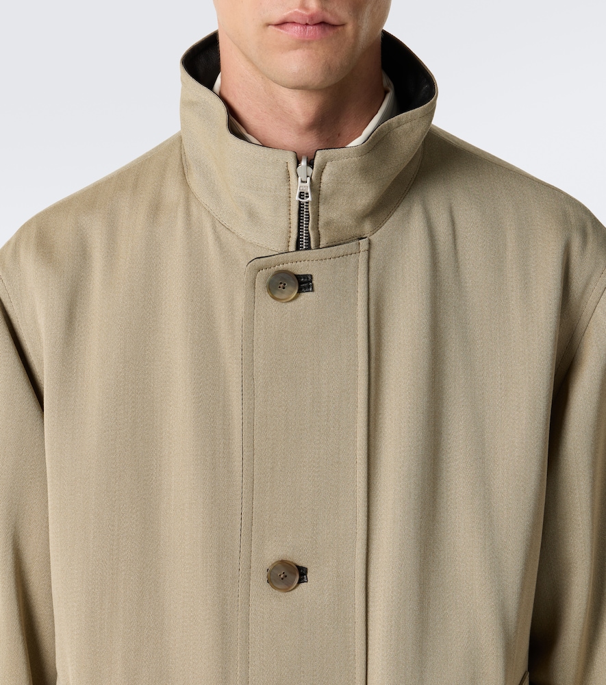 Reversible Leather And Wool Twill Jacket