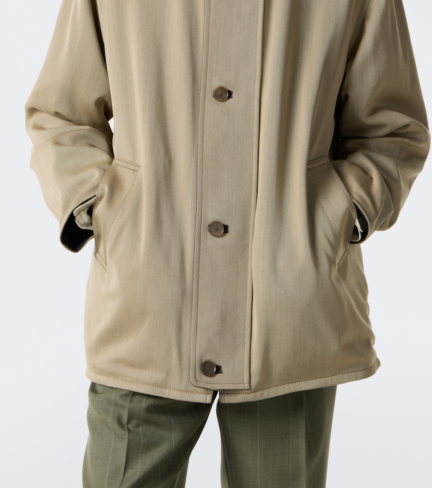Reversible Leather And Wool Twill Jacket