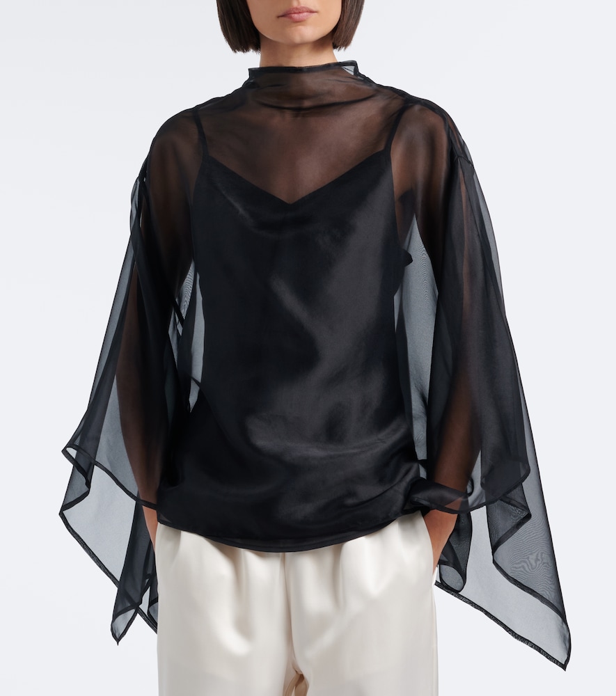 Fia Draped Silk Organza Top
