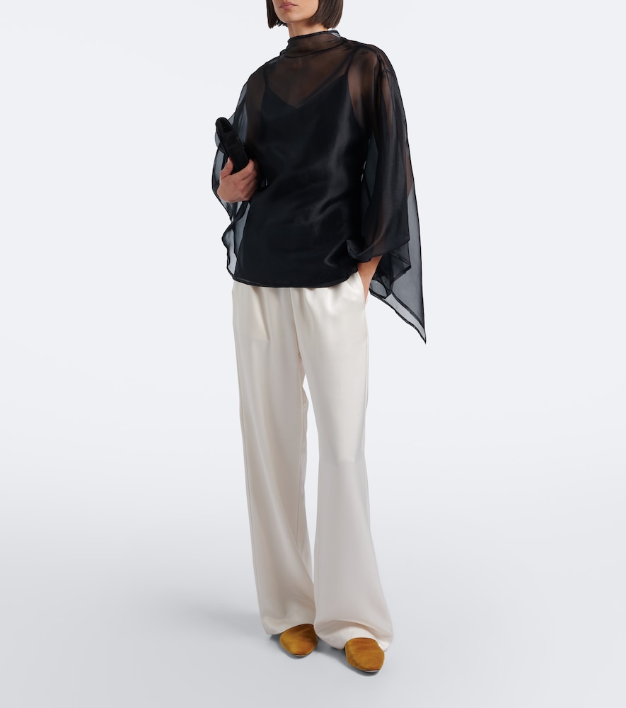 Fia Draped Silk Organza Top