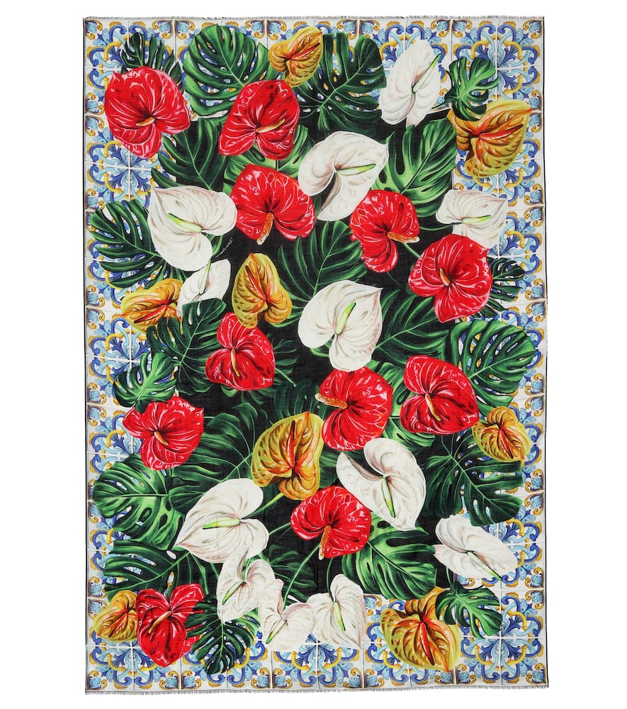 Click to view more detailed imagery on our partner's website Dolce & Gabbana Floral-printed Scarf In Multicoloured