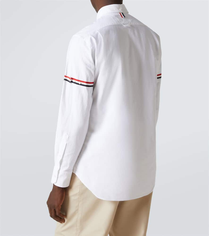 Thom Browne Cotton Shirt With Chest Pocket And Cuffed Sleeves In White