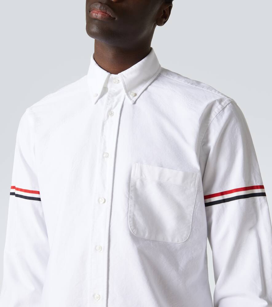 Thom Browne Cotton Shirt With Chest Pocket And Cuffed Sleeves In White